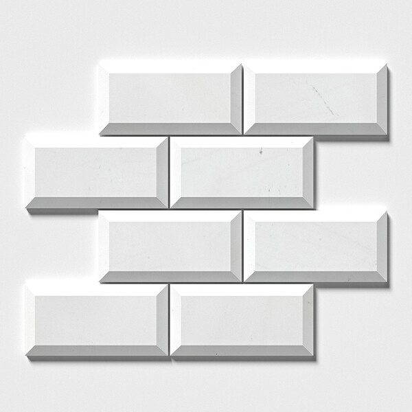 Alpina White Polished Subway Marble Tiles 2 3/4×5 1/2