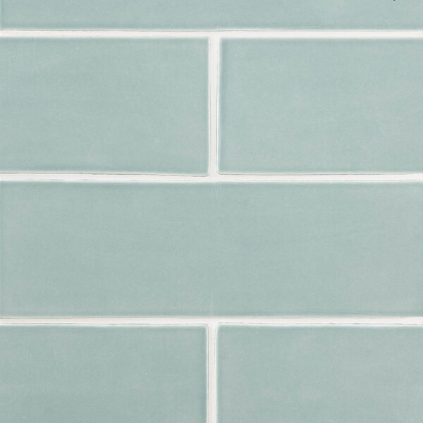 Sage Glossy Subway Ceramic Tiles 4×12