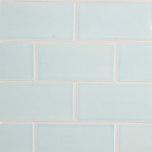 Seafoam Glossy Subway Ceramic Tiles 3×6