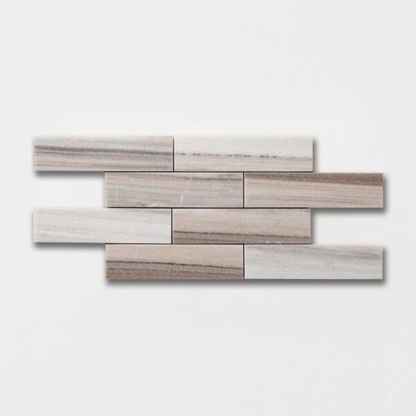 Silver Sky Polished Subway Marble Tiles 2×8
