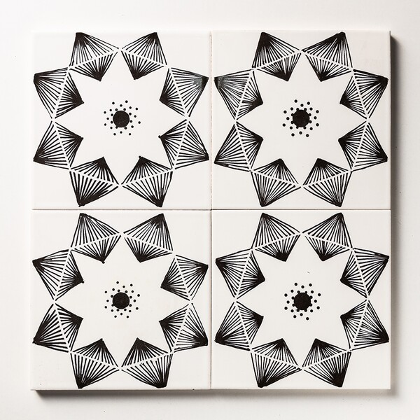 Black Diamonds Glossy Ceramic Tiles 6×6