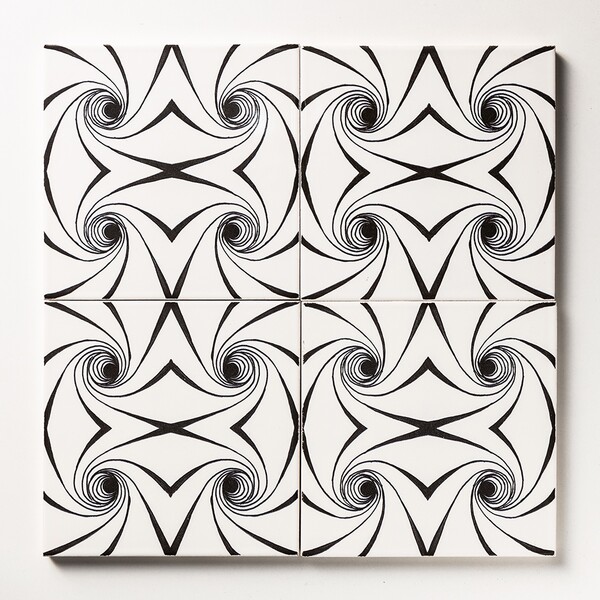 Azulejos de cerámica negros brillantes de 6×6