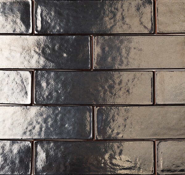 Silver Glossy Zellige Look Glazed Terracotta Tiles 2 1/4×7 7/8