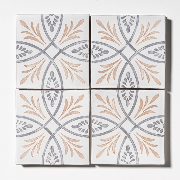 Willow Whirl Matte Glazed Terracotta Tiles 6×6