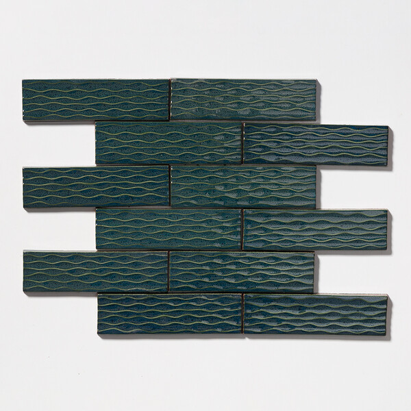 Juniper Glossy Rivulet Glazed Terracotta Accent Tiles 2 1/4×7 7/8