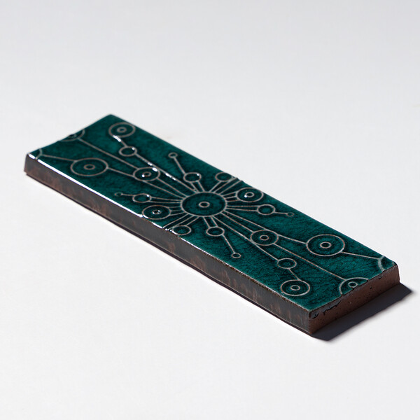 Aquamarine Glossy Stellar Glazed Terracotta Accent Tiles 2 1/4×7 7/8