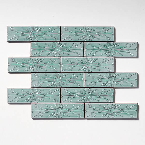 Sage Glossy Stellar Glazed Terracotta Accent Tiles 2 1/4×7 7/8