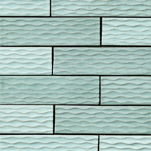 Sage Glossy Rivulet Terracotta Accent Tiles 2 1/4×7 7/8