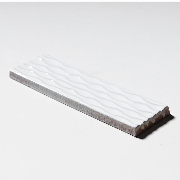 Royal White Glossy Rivulet Terracotta Accent Tiles 2 1/4×7 7/8