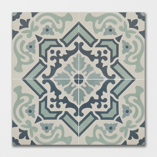 Handmade Teal Honed Cement Tiles 8×8