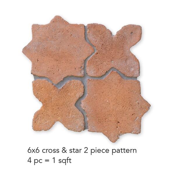 Rustic Cotto Natural Cross Terracotta Tiles 6×6