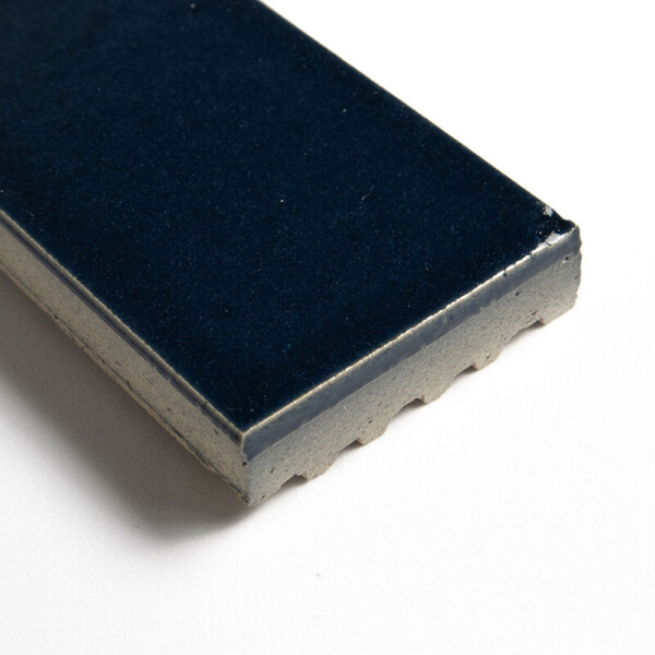 Navy Leather Subway Glazed Terracotta Tiles 2 1/4×7 9/16