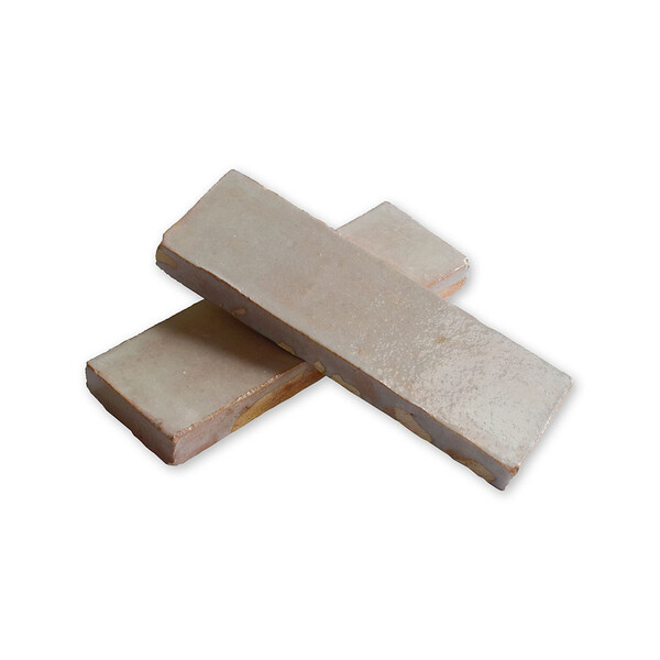 Gris Beige Glossy Subway Zellige Tiles 2×6
