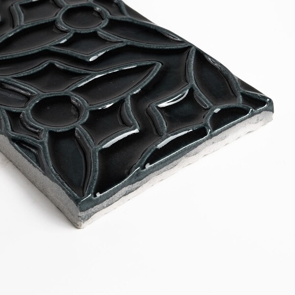 Obsidian Crackled Barcelona Ceramic Accent Tiles 4×8