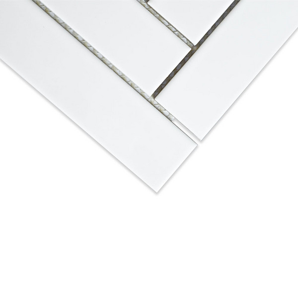 Blanc Matte Herringbone Ceramic Mosaics 10×13