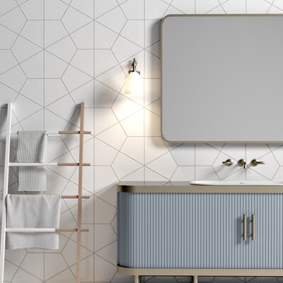 Blanco Real Glossy Diamante Ceramic Tile 6×6 (DC00121)