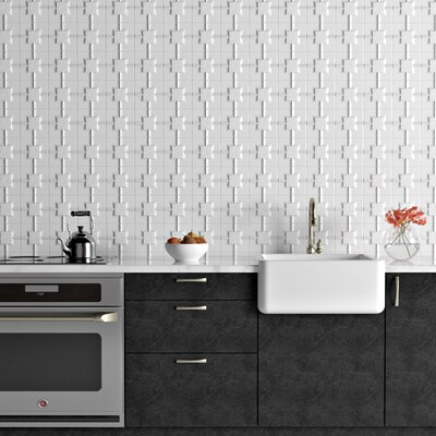 Blanco Real Glossy Link Ceramic Wall Decos 6×6 (DC00243)