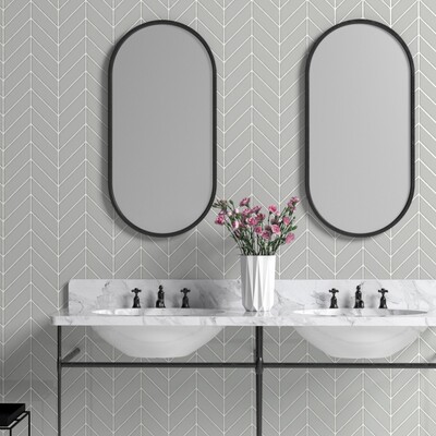 Frio Glossy Chevron Ceramic Tile 2×6 (DC00268)