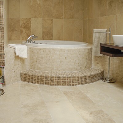 Chiaro Honed Filled 1×1 Travertine Mosaic 12×12 (MS00708)