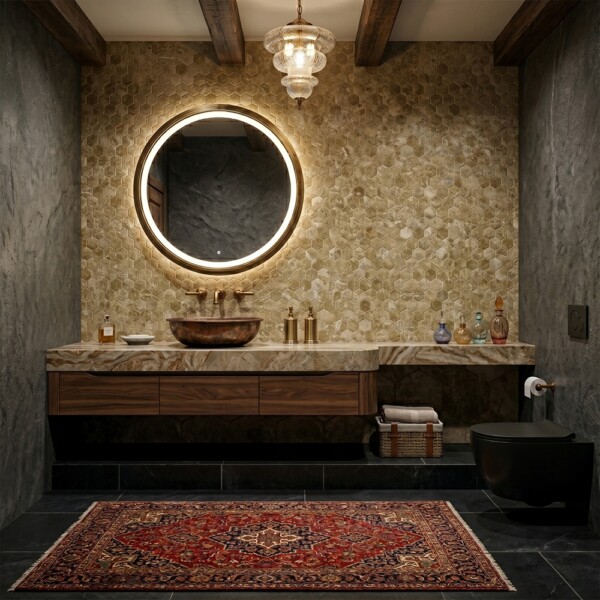 Emperador Light Polished Hexagon Marble Mosaics 10 3/8×12