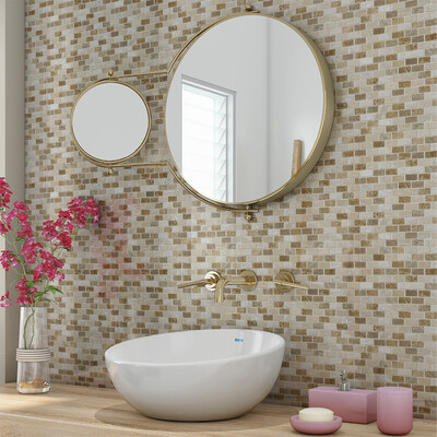 Geneve Polished 5/8×1 1/4 Marble Mosaic 12×12 (MS00798)