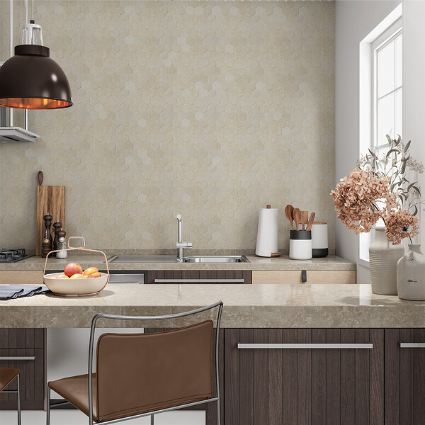 Jerusalem Light Honed Hexagon Limestone Mosaics 10 3/8×12