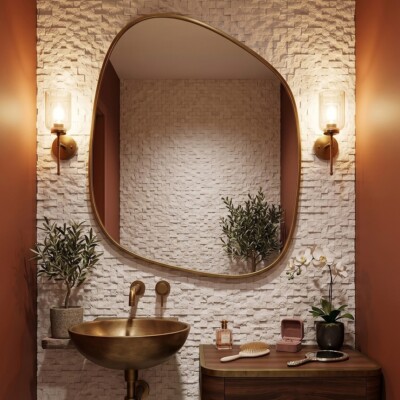 Carrara T Rock Face 1×2 Marble Mosaics 12 5/8×12 5/8 (MS00963) Room Scene Image