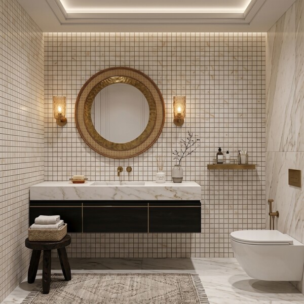 European Sugar Polished 1×1 Marble Mosaics 12×12