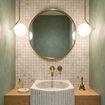European Sugar Polished 1×1 Marble Mosaics 12×12 (MS00968) Room Scene Image