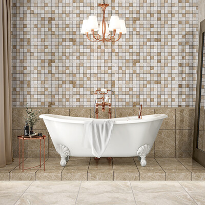 Royal Beige&emperador Light Textured 2×2 Marble Mosaic 12×12 (MS01303) Emperador Light Polished Marble Tile 12×12 (TL11878) Royal Beige 3/4 Honed Marble Tile 24×24 (TL14006)