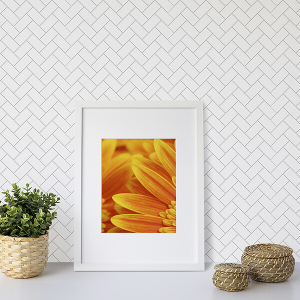 Thassos Honed Herringbone Marble Mosaic 12 1/8×13 3/8