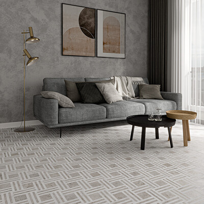 Silver Mystique, Bianco Dolomiti Multi Finish Maze Basket Marble Mosaic 14 15/16×17 11/16 (MS01759)