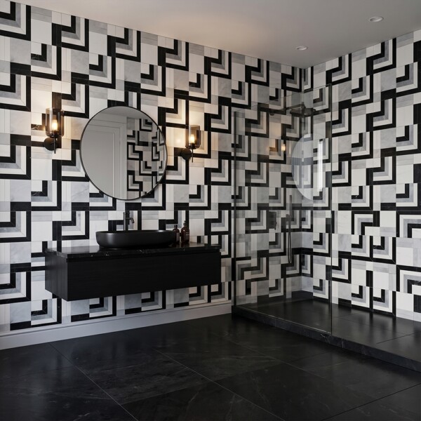Una Polished Marble Mosaics 12×13 3/16