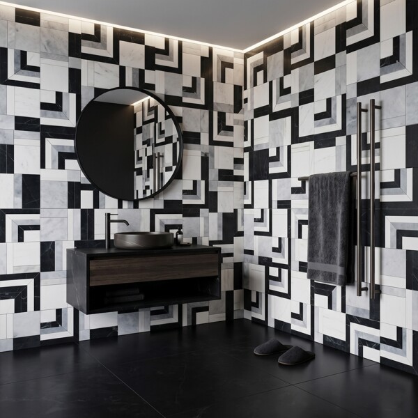 Una Polished Marble Mosaics 12×13 3/16