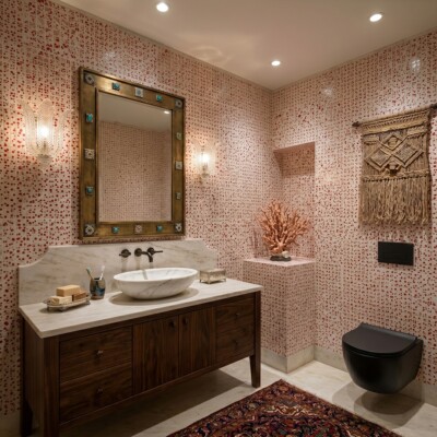 Rubin Glossy Polca Colore Look Ceramic Mosaics 11 1/2×11 1/2 (MS01991) Room Scene Image
