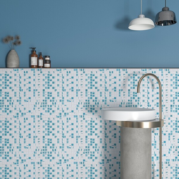 Grad Glossy Ciel Colore Look Ceramic Mosaics 11 1/2×11 1/2