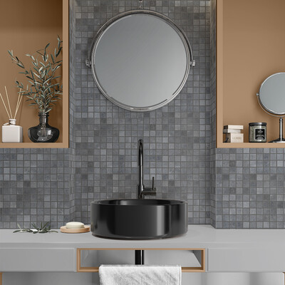 Basaltina Honed 1×1 Basalt Mosaic 12×12 (MS90266)