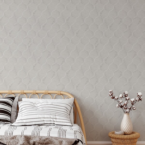 Thala Gray Honed Winter Leaf Limestone Waterjet Mosaics 4 7/8×6 13/16