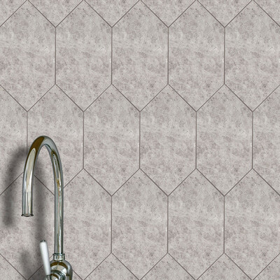 Large Picket Silver Mystique Honed Mosaic Waterjet Decos 6×12 (NW90465)