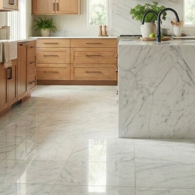Statuarietto Polished  Marble Tile 12×12 (TL10243) Room Scene Image