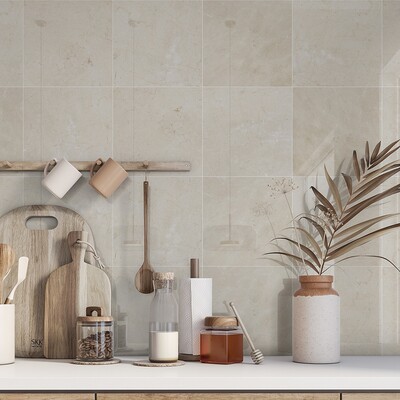 Crema Marfil Polished Marble Tile 12×12 (TL12741)