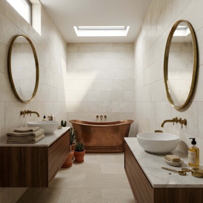 Suede Honed Marble Tiles 12×12 (TL14312) Room Scene Image