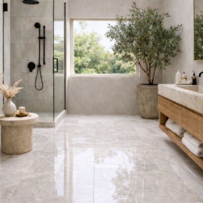 Silver Mystique Polished Marble Tiles 6×12 (TL15295) Room Scene Image