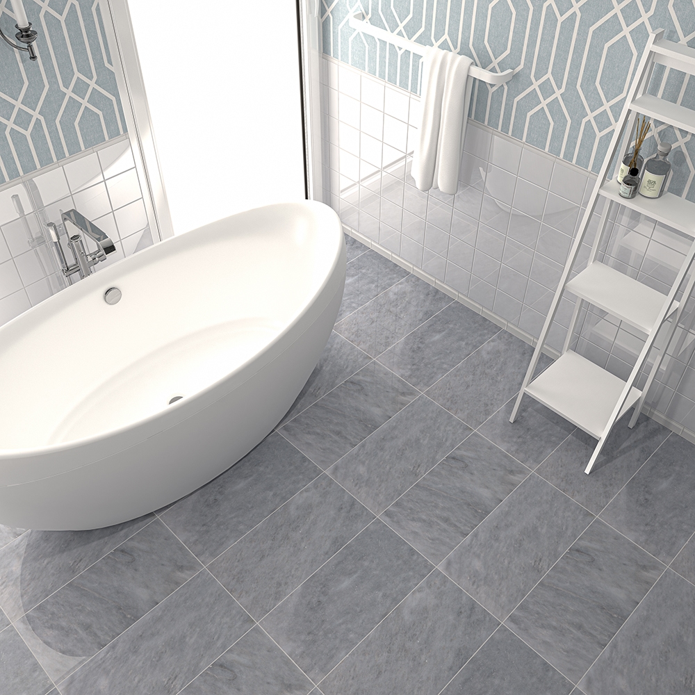 Afyon Grey Light Polished Marble Tile, Marble Tile Bathroom Floor