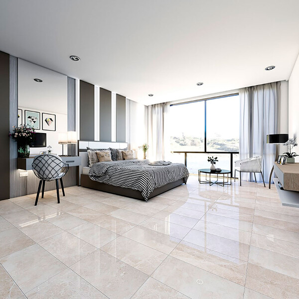 Delicate Beige Polished Marble Tiles 12×24