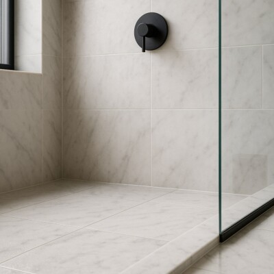 Calacatta T Honed  Marble Tile 12×24 (TL17663) Room Scene Image