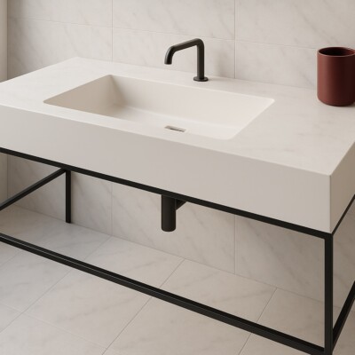 Calacatta T Honed  Marble Tile 12×24 (TL17663) Room Scene Image