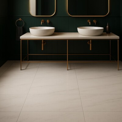 Bianco Dolomiti Honed  Marble Tile 12×24 (TL17782) Room Scene Image