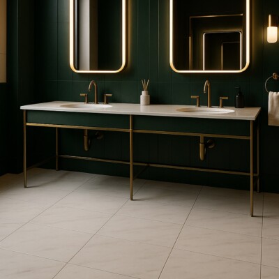 Bianco Dolomiti Honed  Marble Tile 12×24 (TL17782) Room Scene Image