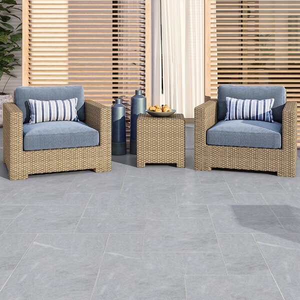 Bardiglio Light Textured Marble Tiles Versailles Pattern